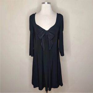 ARDEN B• black puff sleeve bow dress